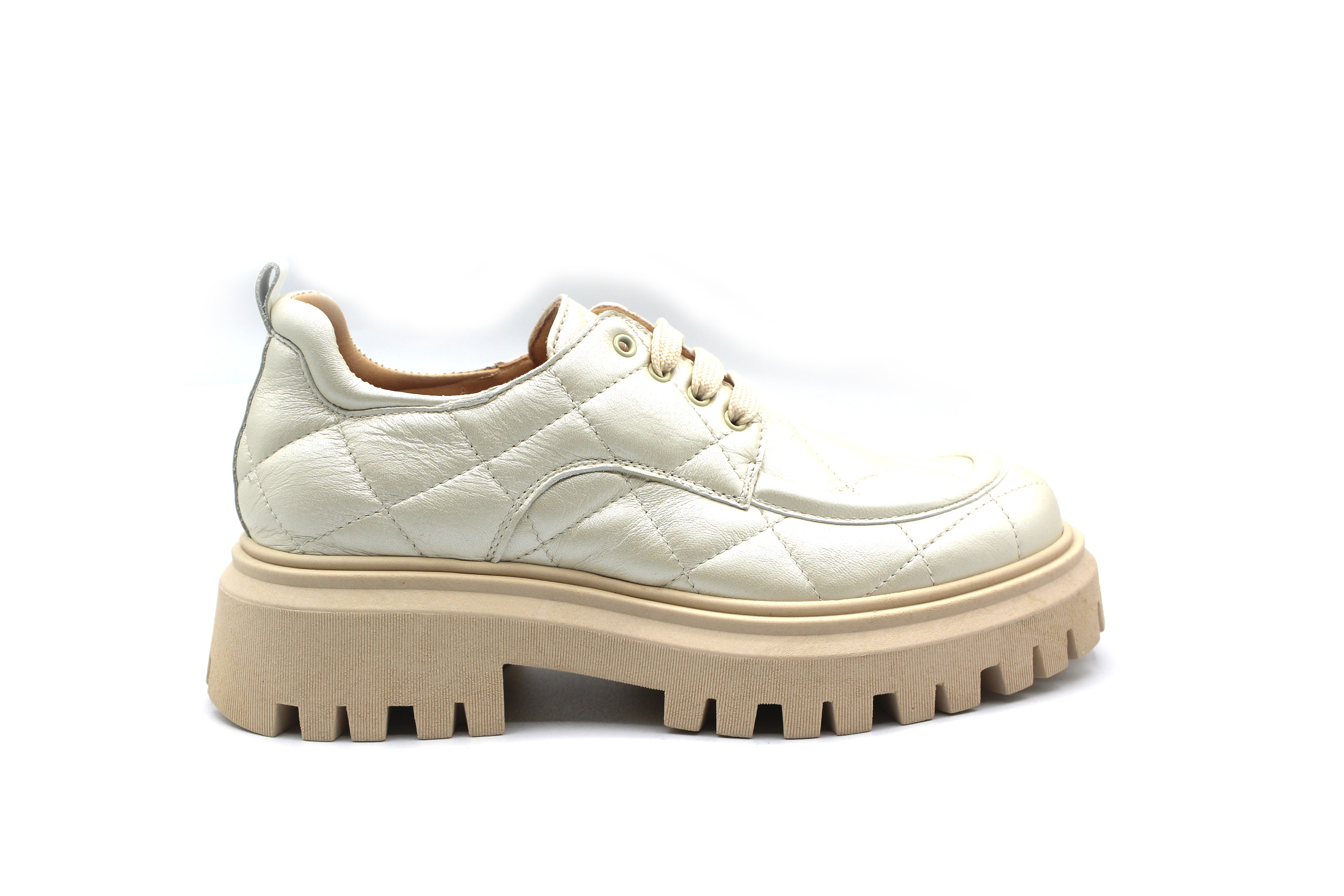 Rondinella Cream Quilted Chunky Shoe