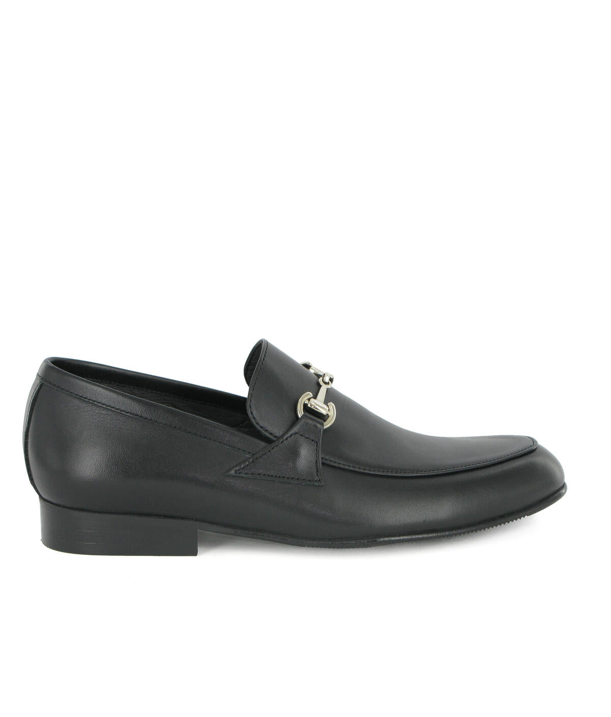 Atlanta Black Smooth Classic Loafer With Buckle