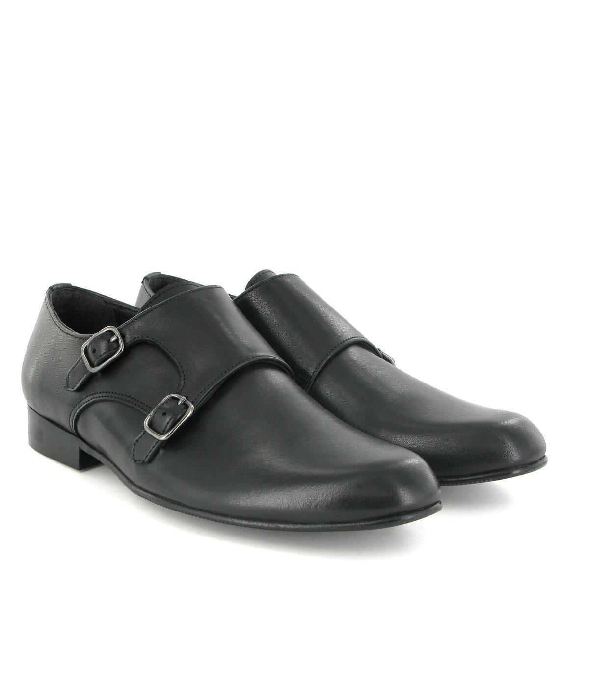 Atlanta Black Smooth Classic Monk-Strap