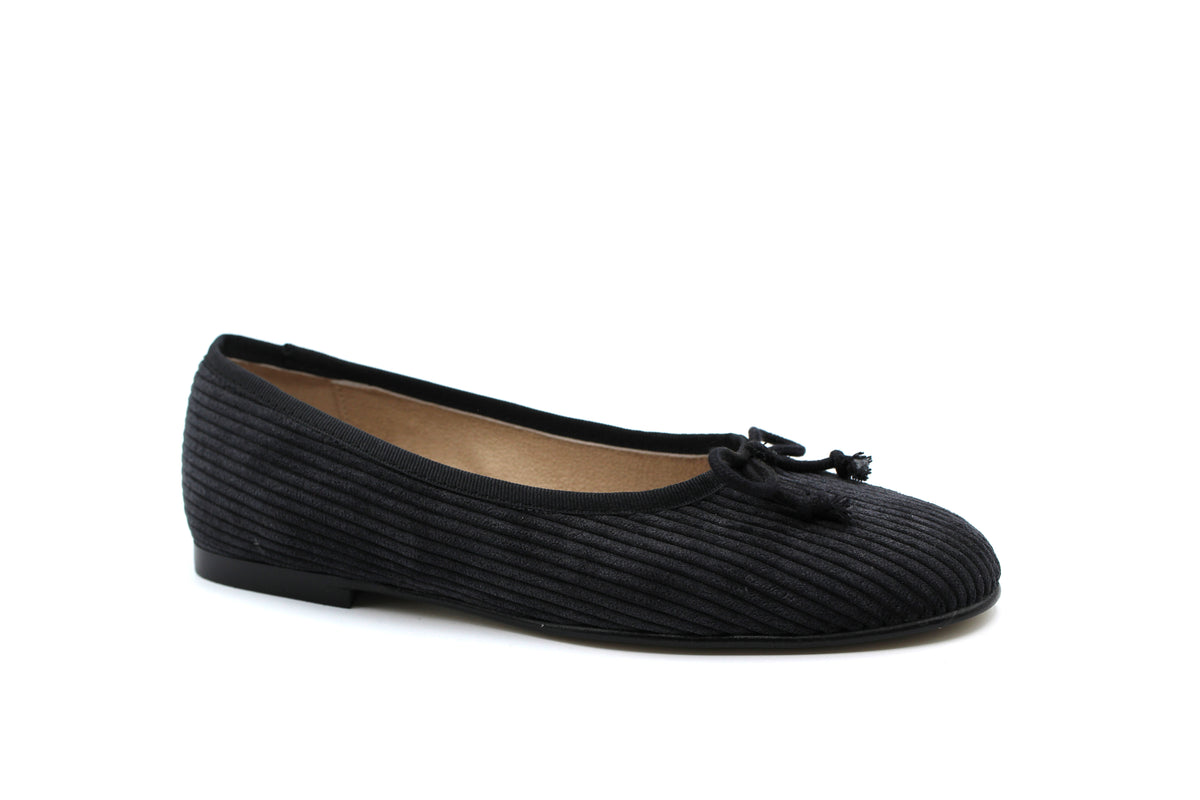 Valencia Black Corduroy Ballet Flat – HAL Shoes