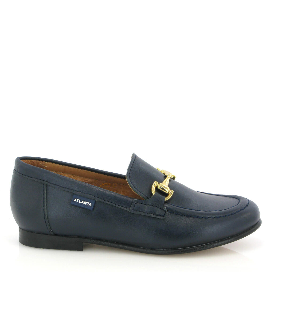 Atlanta Blue Navy Smooth Loafer With Buckle