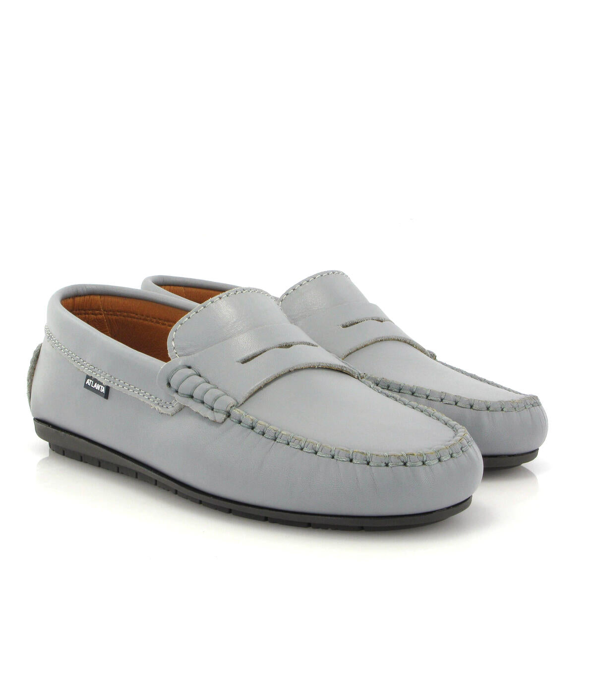 Atlanta Grey Stone Smooth Penny Loafer