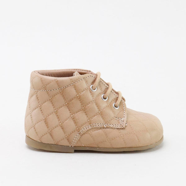 Papanatas Taupe Quilted Baby Bootie