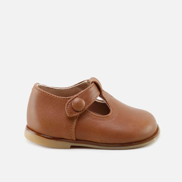 Papanatas Camel Leather Baby T-strap