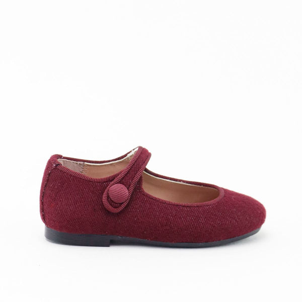 Papanatas Maroon Flannel Mary Jane