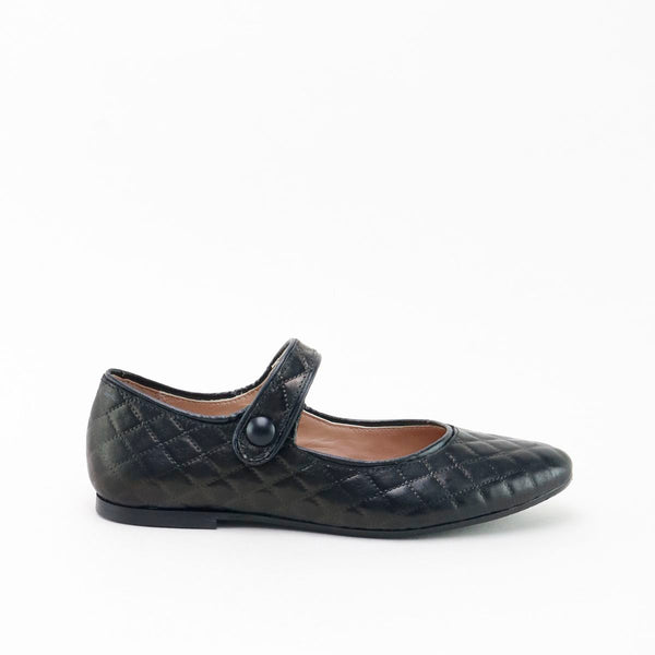Papanatas Black Quilted Pointed Mary Jane