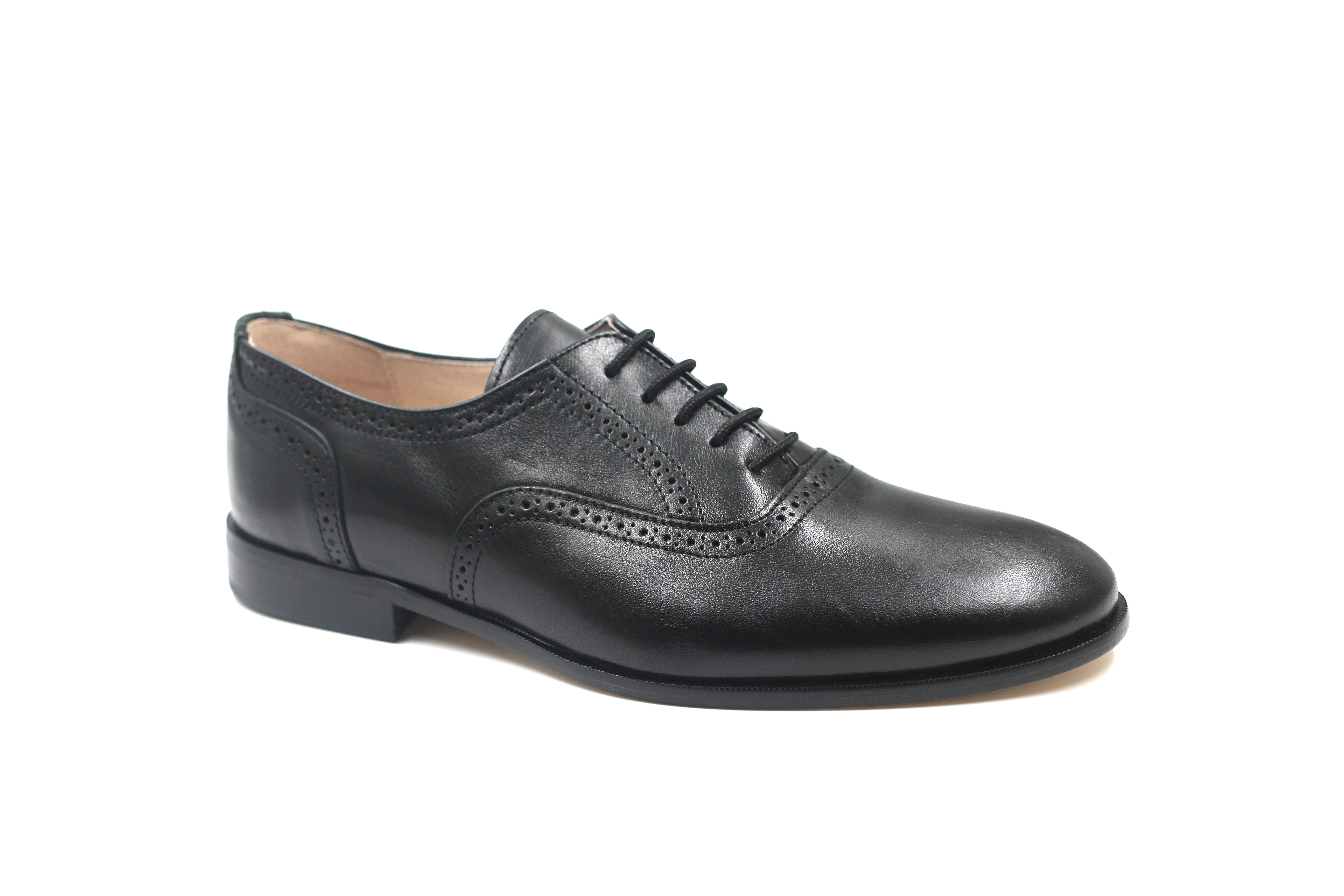 Gravitas Black Leather Wingtip Lace Up Shoe