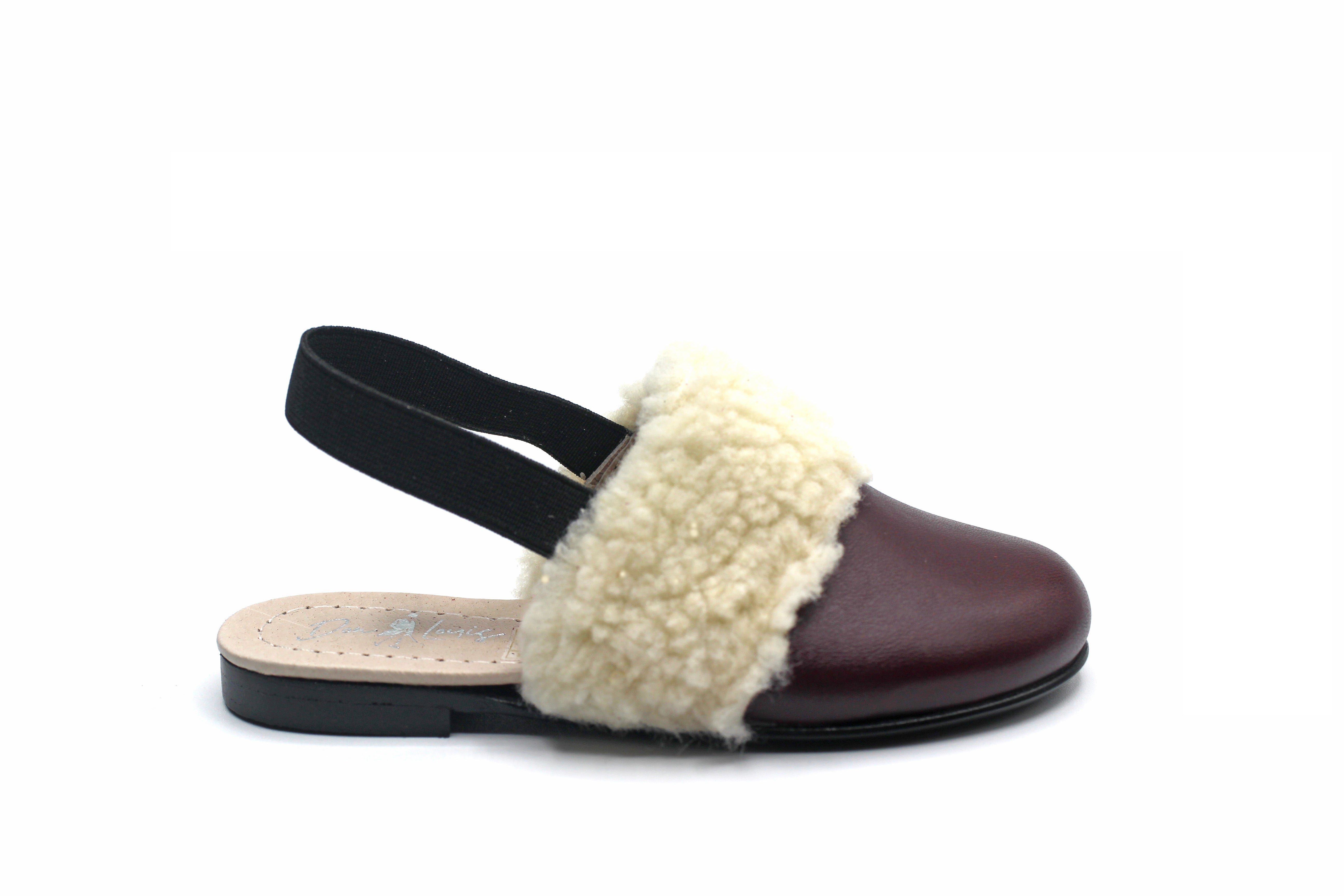 Don Louis Maroon Fur Sling Back