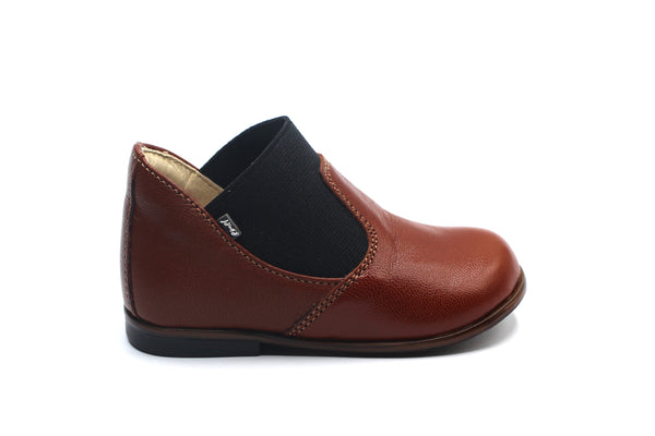 Emel Brown Elastic Slip-on Bootie