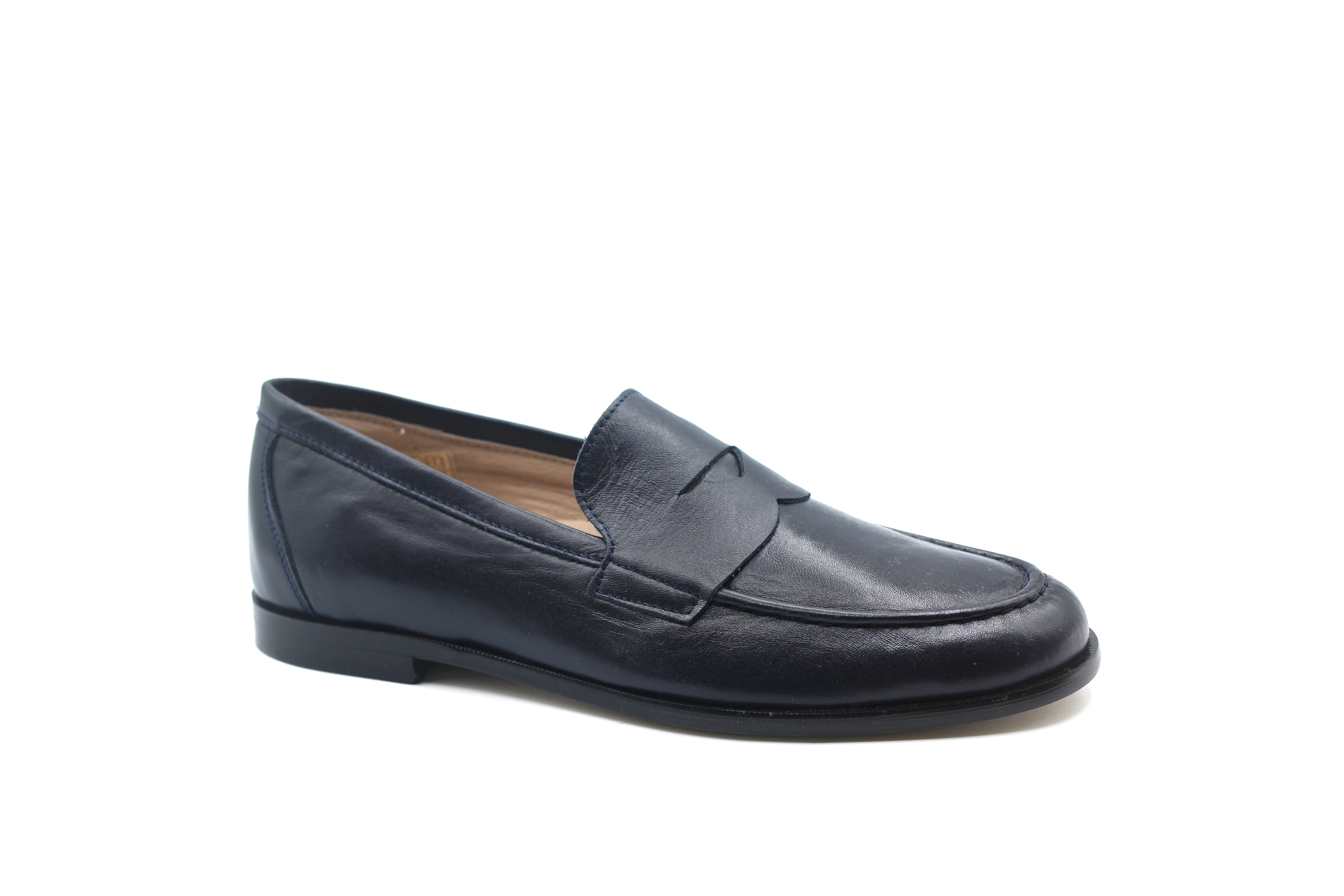 Gravitas Navy Closed Penny Loafer