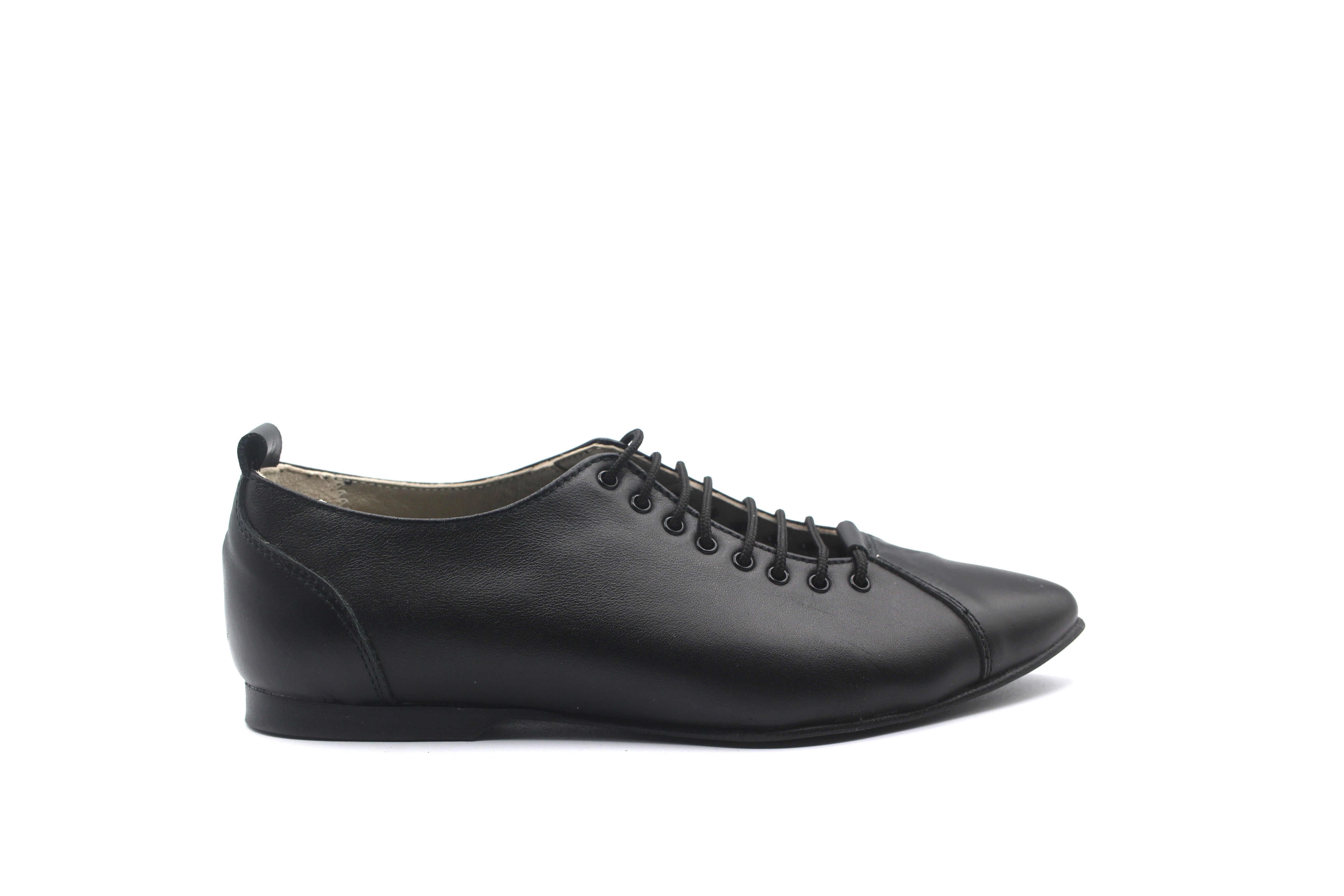 LMDI Black Pointed Lace Up