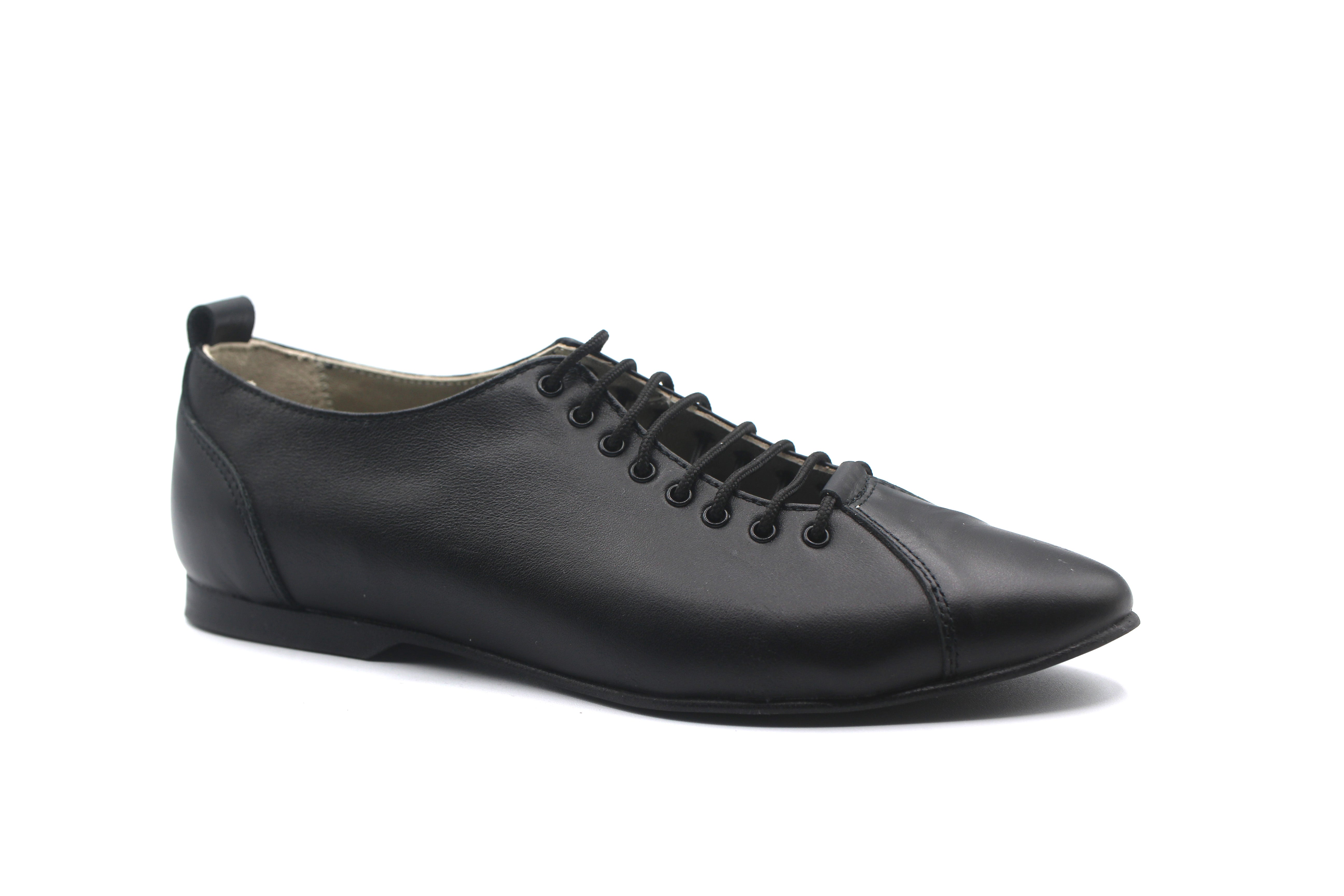 LMDI Black Pointed Lace Up