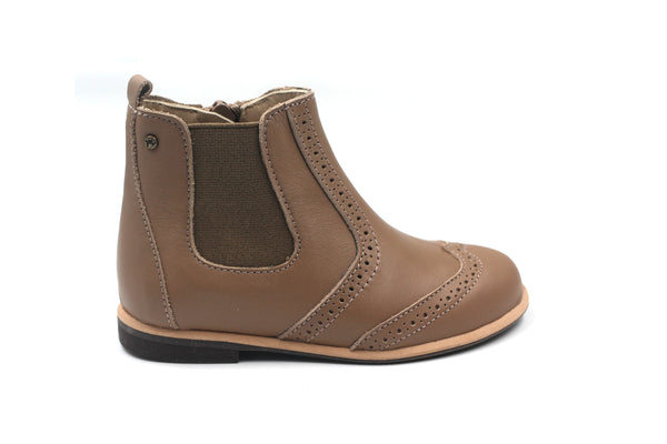 Manuela De Juan Taupe Wingtip Edith Bootie