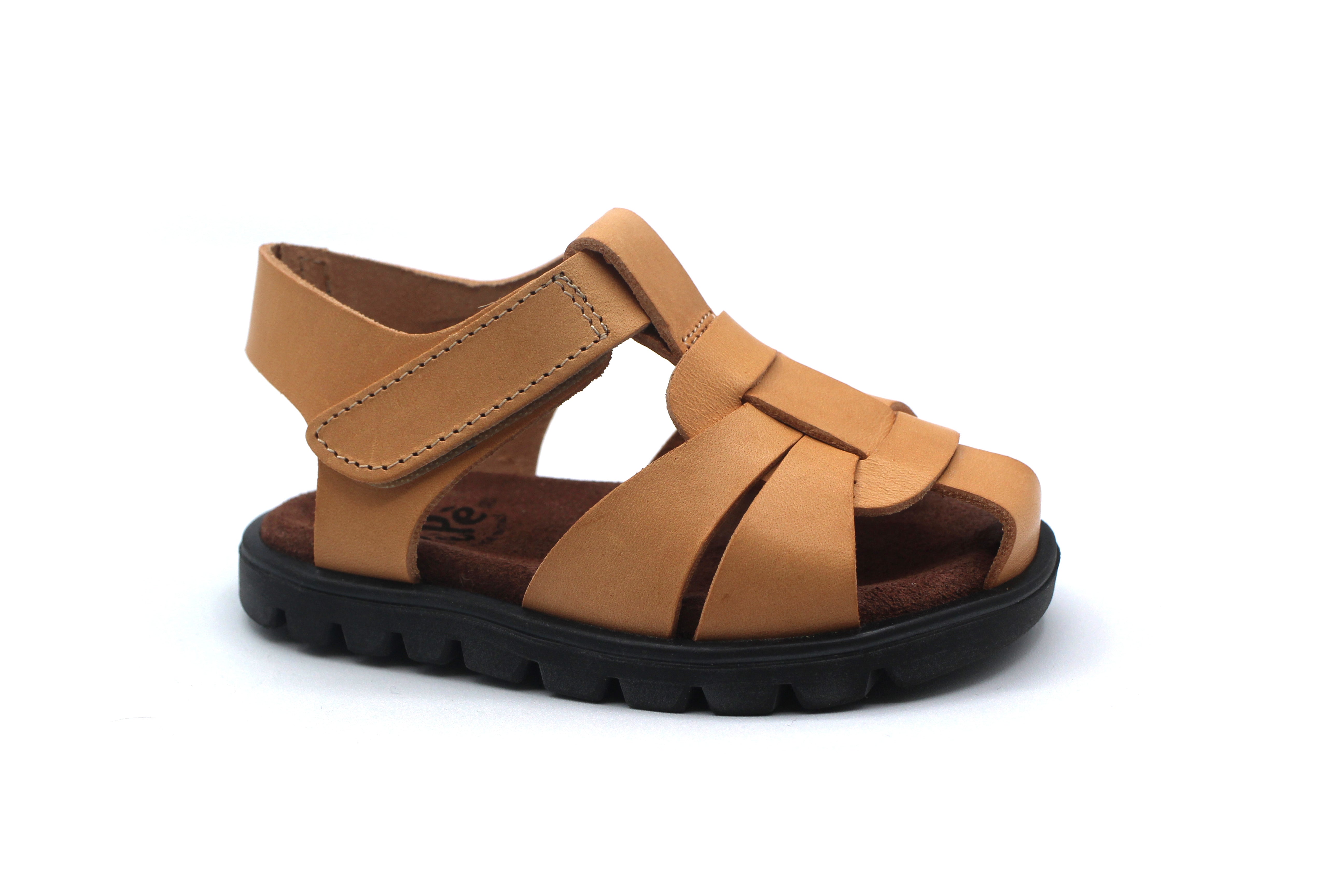 Pepe Tan Closed Velcro Sandal