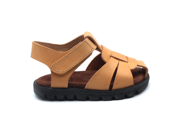Pepe Tan Closed Velcro Sandal