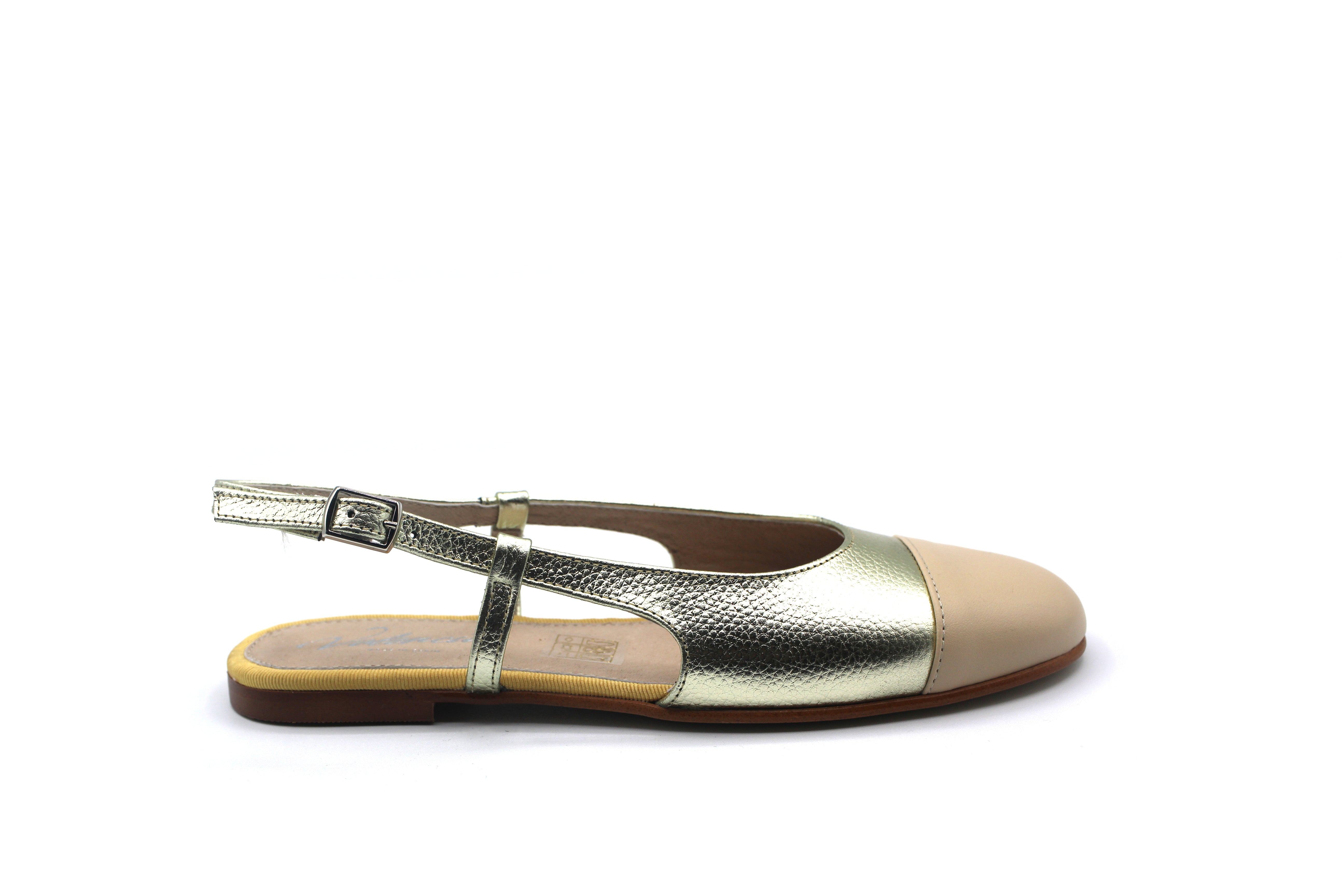 Valencia Champagne Cap Toe Sling Back
