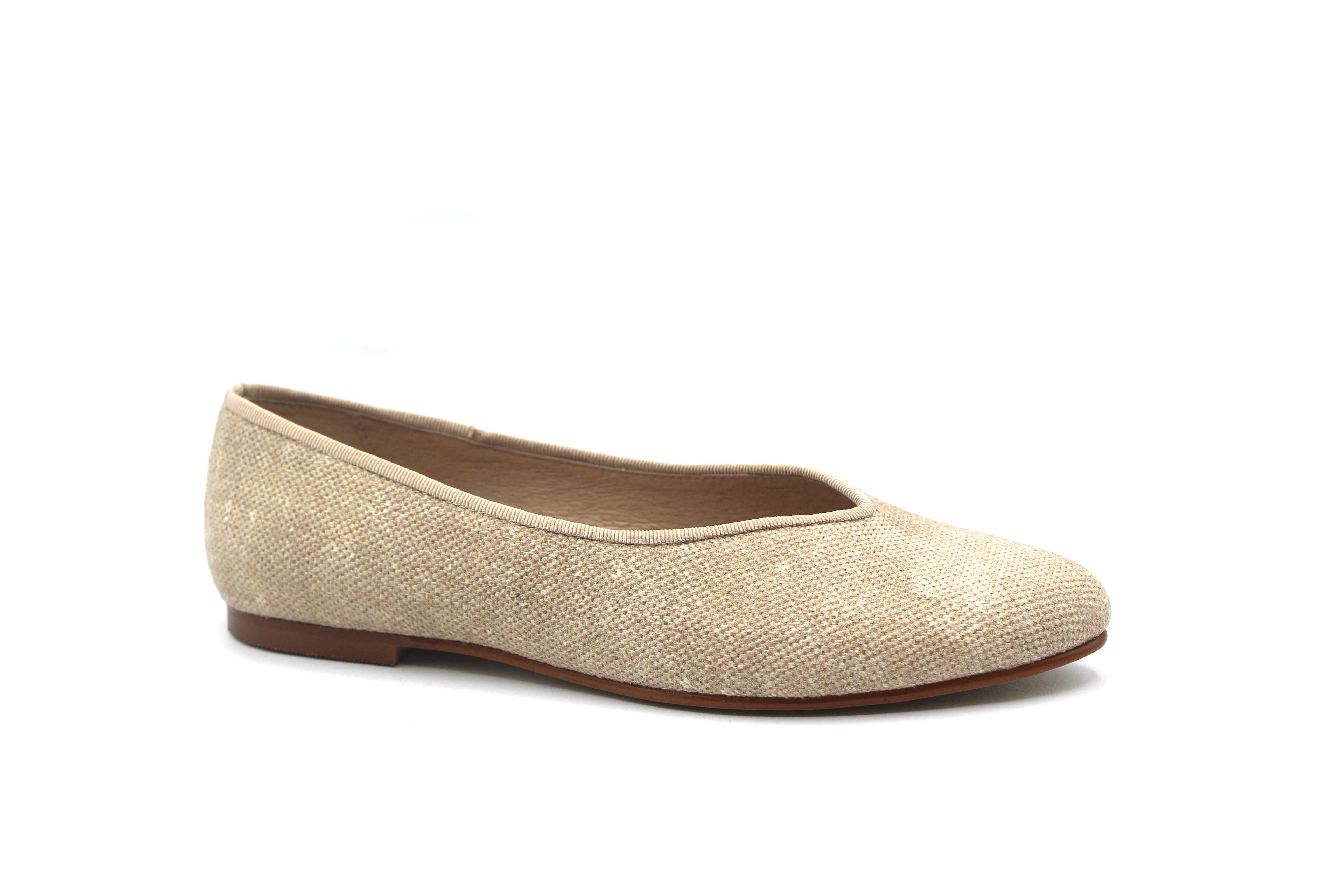 Valencia Linen Pointed Flat