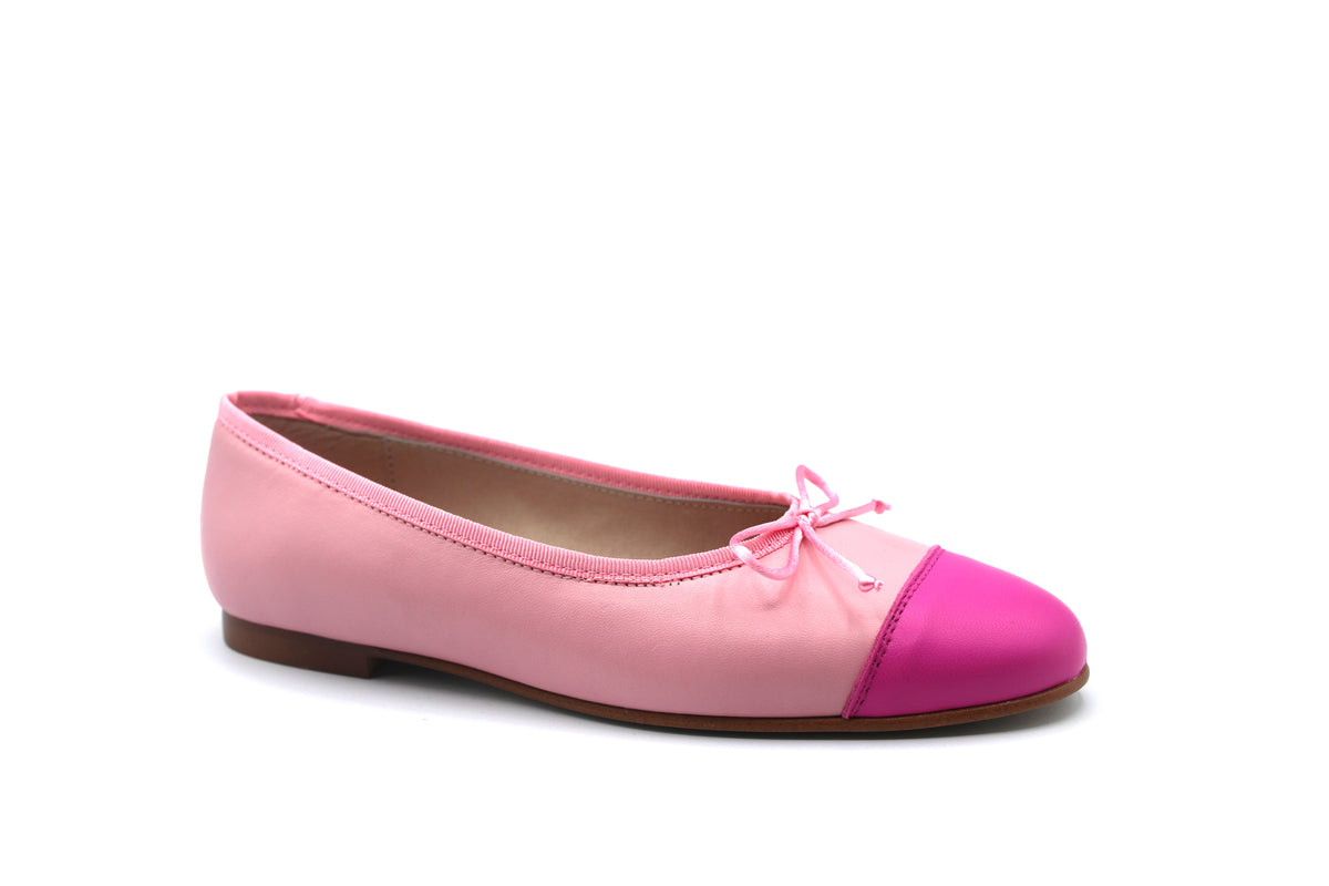 Valencia Pink Cap Toe Ballet Flat – HAL Shoes