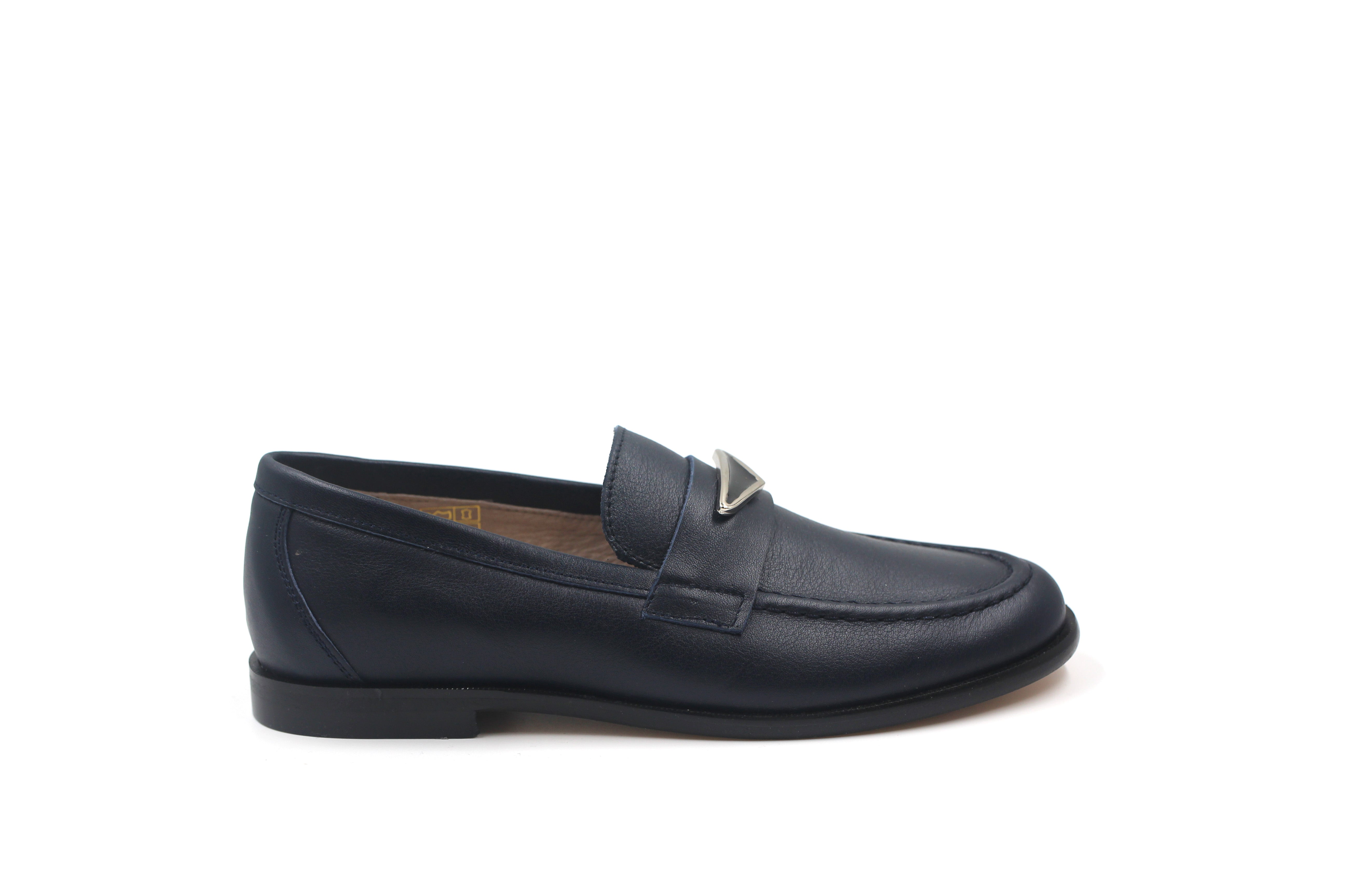 Gravitas Navy Loafer With Accent