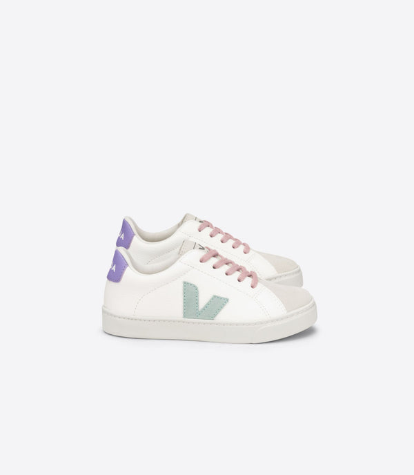 Veja White Matcha and Lavender Sneaker