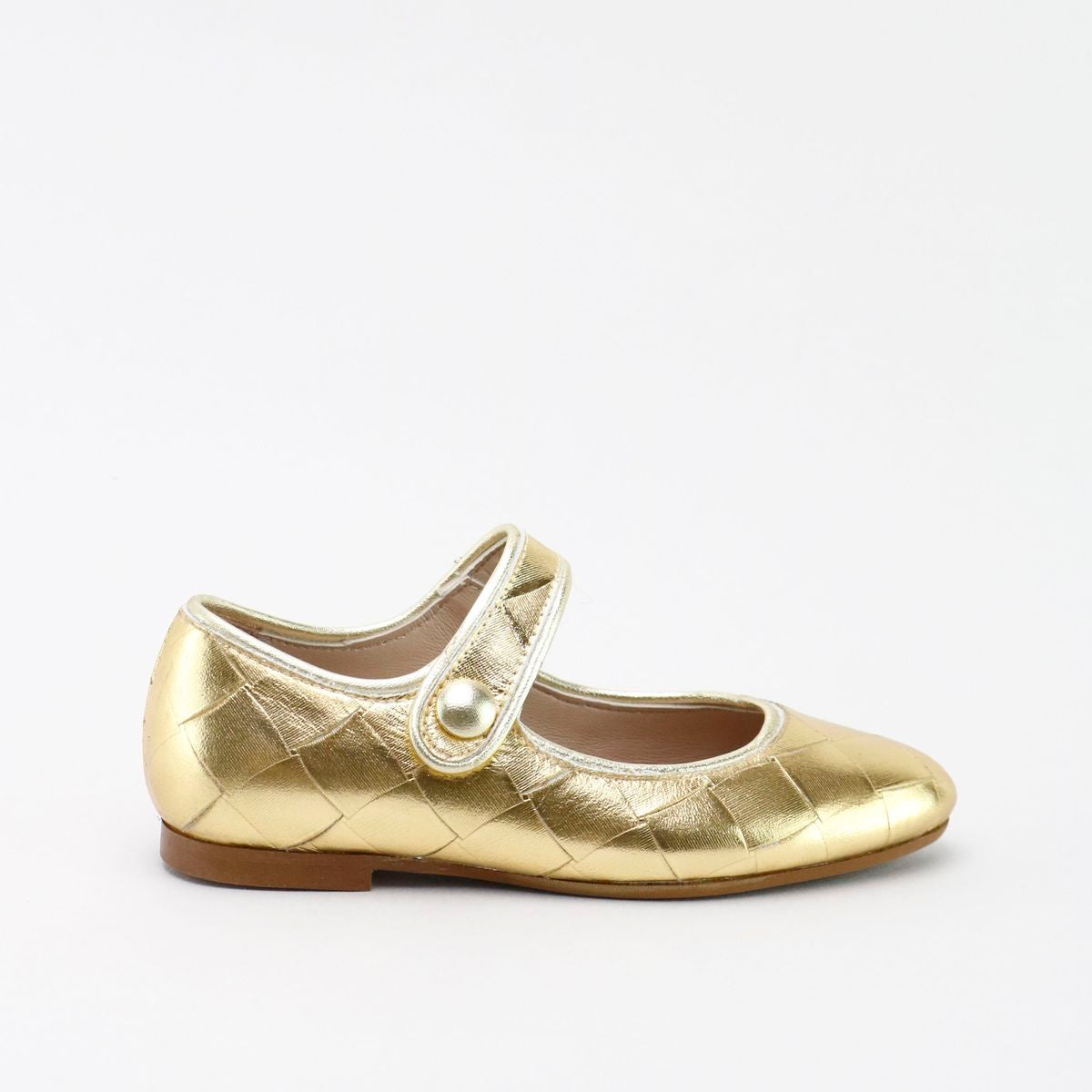 Papanatas Gold Weave Pointed Mary Jane