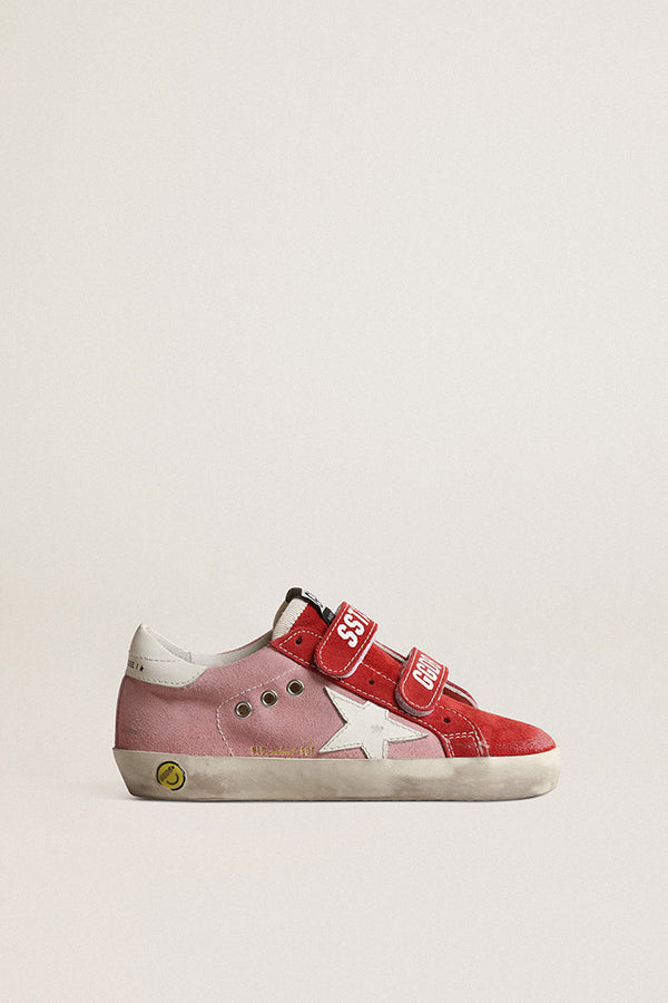Golden Goose Pink and Red Velcro Sneaker