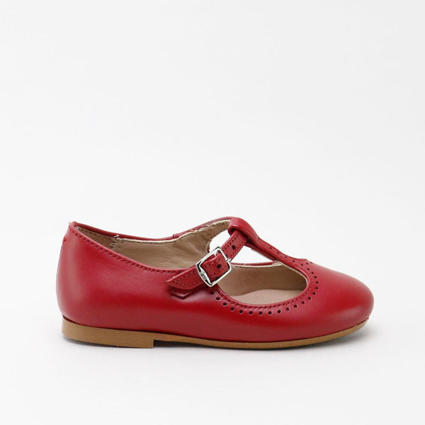Papanatas Red Leather T-Strap